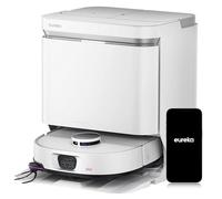 Eureka J15 MAX Ultra Robot Aspirador y Fregasuelos 22,000Pa con Base Autovaciado, Cepillo Lateral Extensible, Limpieza con Agua a 80℃, IntelliView 2,0, Anti-Enredos Aspiradora Inteligente, Blanco
