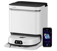 EUREKA J15 Pro Ultra Robot Aspirador y Fregasuelos, 16200 Pa, Anti-enredos | Anti-enredos de Pelo, Lavado con Agua Caliente 75℃, Autolimpieza, Limpieza de Bordes, Blanco
