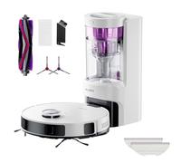 Eureka Robot Aspirador y Escoba E10s 2ª generación + estación de succión multiciclónica sin Bolsa (4000 Pa, reconocimiento automático de alfombras y elevación automática, navegación LiDAR, Ideal