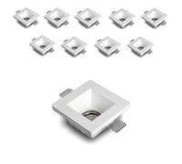 Eurekaled Portalámparas de yeso cerámico para empotrar, Color blanco, Offerta 10 pezzi