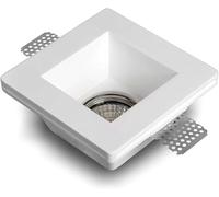 Eurekaled Soporte para foco de yeso cerámico empotrable blanco, 1 unidad (Paquete de 5)