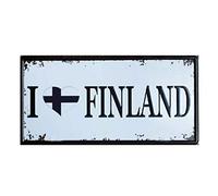 Eureya I Love Finlandia - Placa de matrícula de coche para casa, cafetería, bar, restaurante, exposición, decoración de pared vintage de 15 x 30 cm