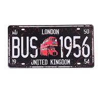 Eureya - Placa de matrícula de coche, decoración de pared vintage para casa, café, bar, pub, restaurante, exposición, London Bus 1956, 6 x 12 pulgadas
