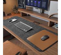 Eurhomewit Alfombrilla Escritorio de Fieltro Antideslizante, 100X40cm Tapete Escritorio, Alfombrilla Ratón Grande, Alfombrilla Teclado y Raton, Protector Escritorio para Oficina y Hogar -Gris Oscuro