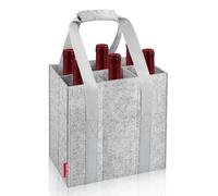 Eurhomewit Bolsa Botella Vino 6 Cipartimentos, Bolsa de Fieltro para Vino Regalar, Bolsa de Transporte para Vino Botellas con Asas para Fiestas, Viajes, Picnics - Gris