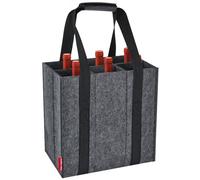 Eurhomewit Bolsa Botella Vino 6 Cipartimentos, Bolsa de Fieltro para Vino Regalar, Bolsa de Transporte para Vino Botellas con Asas para Fiestas, Viajes, Picnics - Negro