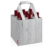 Eurhomewit Bolsa Botella Vino 9 Cipartimentos, Bolsa de Fieltro para Vino Regalar, Bolsa de Transporte para Vino Botellas con Asas para Fiestas, Viajes, Picnics - Gris