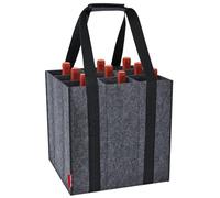 Eurhomewit Bolsa Botella Vino 9 Cipartimentos, Bolsa de Fieltro para Vino Regalar, Bolsa de Transporte para Vino Botellas con Asas para Fiestas, Viajes, Picnics - Negro