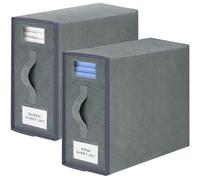 Eurhomewit Organizador Sabanas Plegable, Organizador de Sábanas para funda de edredón, Cajas Almacenaje Ropa con Ventana Transparente y Asas, Organizadores de Armarios, Paquete de 2 -Gris Oscuro