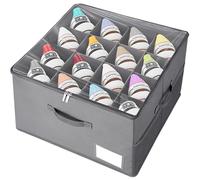 Eurhomewit Organizador Zapatos Armario Interior, Caben 16 Pares, Cajas Para Zapatos con Tapa Transparente, Almacenamiento Guarda Zapatos (Gris, 42cm x 42cm x 30cm)