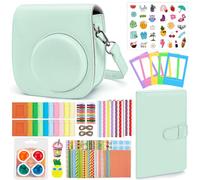 Eurhomewit Paquete De Accesorios para Instax Mini 12 Cámara Instantánea Incluye: Funda Camara/Album/Marcos/Filtro/Adhesivo de Dibujos Animados/Adhesivo de Bordes Y Esquinas - Mint Green
