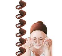 EURICACinta para el pelo de Spa EURICA para el sudor, cinta para la cabeza, antideslizante, elástica, lavable, para lavado facial, tratamiento deportivo, paquete de 6, B: marrón, 6.00[set de ]