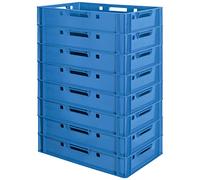 Euro Apilamiento de Plástico Caja Industrial Euro Caja Almacenamiento Eurobox E1 Azul Kingpower, Número:8