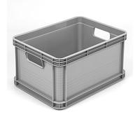 Euro-Box - Juego de 3 cajas de plástico (20 L), color gris