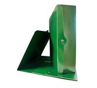 Euro-Cart Portadocumentos con botón bibrillante, lomo de 10 cm, paquete de 5 carpetas rígidas de cartón Presspan de 1,1 mm, archivador de fuelle con solapas y remaches Made in Italy