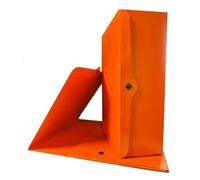 Euro-Cart Portadocumentos con botón bibrillante, lomo de 12 cm, paquete de 5 carpetas rígidas de cartón Presspan de 1,1 mm, archivador de fuelle con solapas y remaches Made in Italy