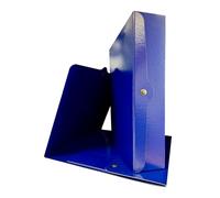 Euro-Cart Portadocumentos con botón bibrillante, lomo de 8 cm, paquete de 5 carpetas rígidas de cartón Presspan de 1,1 mm, archivador de fuelle con solapas y remaches Made in Italy