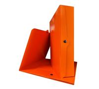 Euro-Cart Portadocumentos con botón bibrillante, lomo de 8 cm, paquete de 5 carpetas rígidas de cartón Presspan de 1,1 mm, archivador de fuelle con solapas y remaches Made in Italy