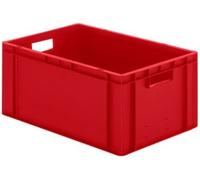 Euro de formato de contenedores apilables, paredes y suelo cerrado - 600 X 400 X 266 mm - rojo, VE 5 STK - Euro Norma apilables Buzón Euro Norma apilable cajas Euro Norma de buzón de plástico