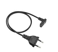 Euro macho a C7 hembra Cable de alimentación YACSEJAO 2 polos 90 grados EU macho a Euro Doble Hembra C7 Figura de 8 Cable de alimentación, 0,5 m