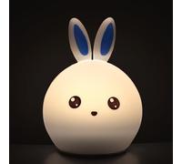 EURO MARKETING MANUFACTURING Cucciolight - Lámpara LED con Forma de Conejo de Suave Silicona, Color Blanco, única