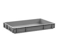 Euro-recipiente apilable, capacidad 12 l, L x A x H 600 x 400 x 75 mm, PP, gris