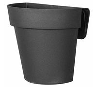 EURO3PLAST Maceta Up de Polipropileno con Reserva, Color Antracita, 25 cm