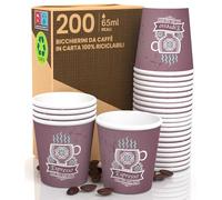 Eurocali Cuzco BrownCup - Vasos de papel para café, 65 ml, ecológicos, biodegradables y desechables, para llevar bebidas calientes
