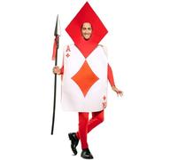 Eurocarnavales Disfraz de carta de póker para adulto Diamantes