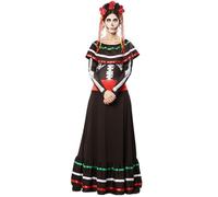 EUROCARNAVALES Disfraz de Catrina Frida para mujer