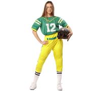 EUROCARNAVALES Disfraz de Jugador de Rugby Verde para Mujer