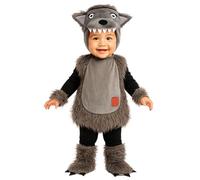 EUROCARNAVALES Disfraz de Lobo Feroz de Peluche para Niño (De 3 a 4 años)