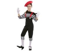 EuroCarnavales - Disfraz mime pantalón niña - Negro - 7 a 9 años (122-138 cm)