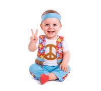 EUROCARNAVALES Disfraz pequeño hippie bebé - 6 a 12 meses (67-69 cm)