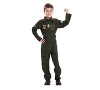 EUROCARNAVALES Disfraz piloto de avión de combate niño - 10-12 años (139-155 cm)