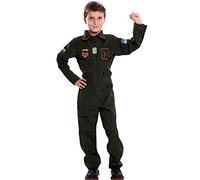 EUROCARNAVALES Disfraz piloto de avión de combate niño - 7-9 años (122-138 cm)