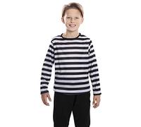 EUROCARNAVALES FYASA - Disfraz de Camiseta Rayas Negras Talla 7 a 9 años