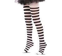 EUROCARNAVALES FYASA - Panty clásico a Rayas Blancas y Negras para Disfraz Infantil (3 a 4 años)