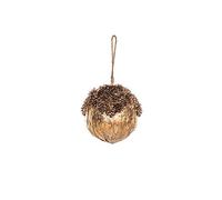 EUROCINSA Ref.28259 Bola Colgante Oro de poliespán con Hojas de Naranjo y piñas Brillantes 10Øcm. 8uds, Dorado, 10 cm
