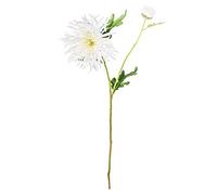 EUROCINSA Ref.92520C01 CRISANTEMO Blanco Y Hojas Verdes, Caja de 12uds, 73cm