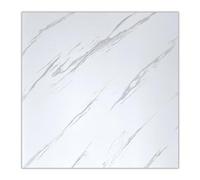 Eurodeco PUV5-5 paneles de PVC/carbonato de pared o techo, revestimiento de pared, cerámica, efecto baño, cocina brillante, 60 x 60 cm (blanco)