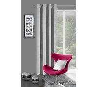 eurof irany Moderna Cortina vorhange, poliéster, 140 x 250 x 1 cm, poliéster, Plata, 140 x 250 x 1 cm