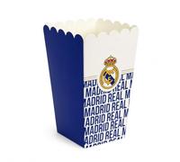 EuroFiestas, Cajas para Palomitas de Real Madrid, Decoracion Mesa de Cumpleaños Real Madrid, Liciencia Oficial para Fiestas, Meriendas y Comuniones, 3Ud (Escudo)