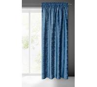 Eurofirany Adria - Cortina de Terciopelo con Cinta Fruncida, diseño de Terciopelo, 1 Pieza, diseño geométrico, Moderno, clásico, salón, Dormitorio, balcón, 140 x 270 cm, Color Azul y Gris
