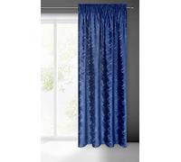 Eurofirany Adria - Cortina de terciopelo con volantes, diseño geométrico, diseño de terciopelo moderno, para sala de estar, dormitorio, balcón, 140 x 270 cm, color azul oscuro, gris y azul oscuro, 140 x 270 cm