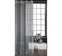 Eurofirany Amanda Cortina con Ojales - 1 Pz, Cortina de Ventana, Cortina Transparente, Cortina de Visillo para Salón Dormitorio Habitación de Niños Comedor, 140x250 cm, Gris