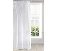 Eurofirany ARGEA Translucida con Cinta 1 Pz. Cortina para Ventana para Sala de Estar Dormitorio Moderno La Habitación de los Niños Comedor, Poliéster, Blanco, 140x270 cm