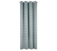 Eurofirany Blackout - Cortina Opaca con 8 Ojales, Elegante, Lisa, Lisa, Suave, para salón, Dormitorio, salón, Plata + Plata, 135 x 250 cm