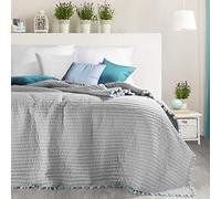 Eurofirany Bonita Colcha de 170 x 210 cm, 220 x 240 cm, Color Gris, Azul, Menta, Plateado, 170 x 210 cm, de plástico