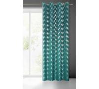 Eurofirany Chill Cortina de Terciopelo Turquesa con Estampado de Lentejuelas Plateadas, Ojales, 1 Unidad, Terciopelo, Cortina de Terciopelo Opaca magnífica Elegancia, Estampada, Moderna, para salón,